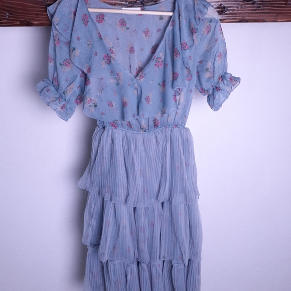 SHE SU STUDIO Tulle Pleated Floral Dress - Picture 2 of 8